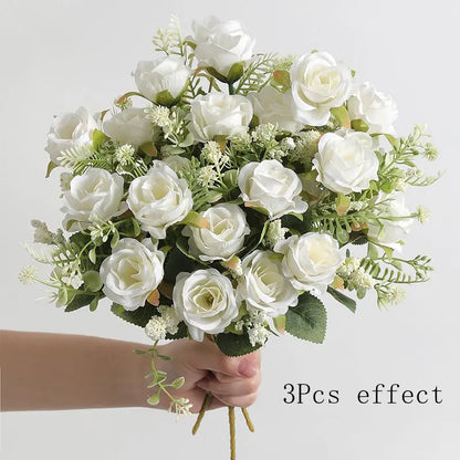1/2/3Pcs Premium 30cm Silk Rose Artificial Flowers Bouquet