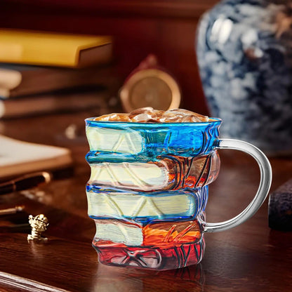 3D Book-Shaped Glass Coffee Mug 📖☕