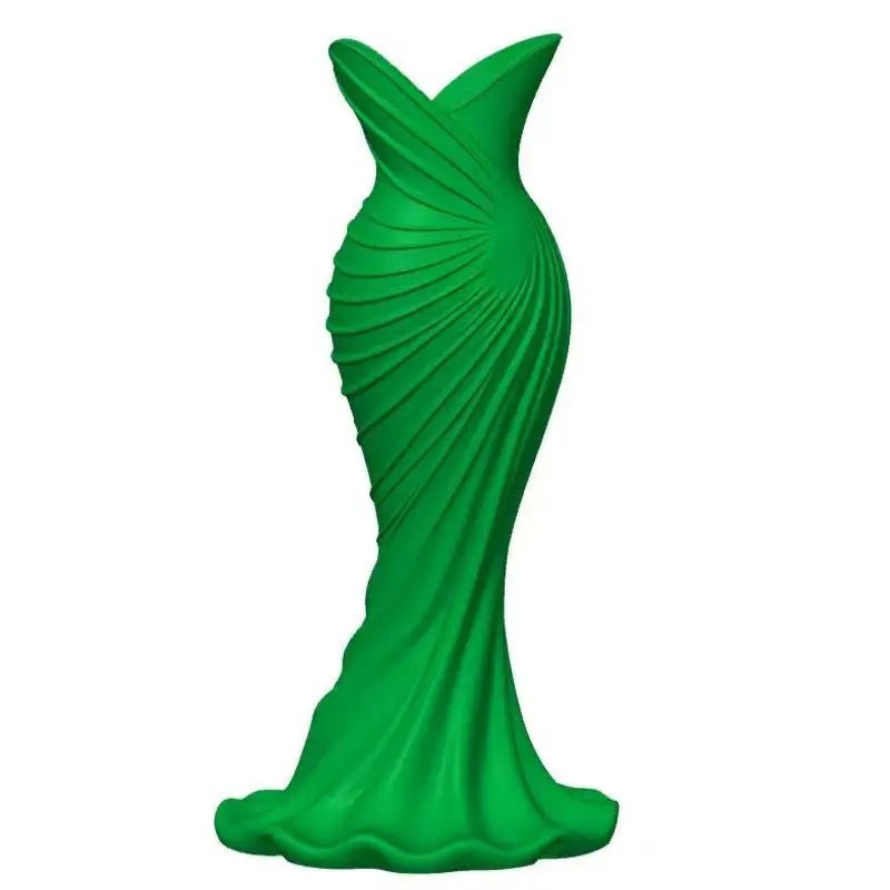 Elegant Dress Shape Plastic Vase – Modern Floral Home Decor