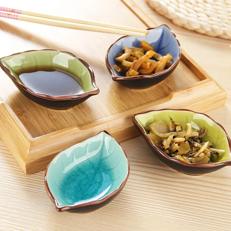 Ice Cracked Glaze Mini Condiment Plate