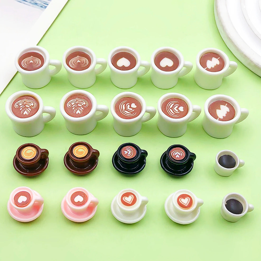 20pcs Colorful Coffee Cup Charms Resin 3D Stereo Pendants for DIY Bracelet Necklace Earrings Jewelry Making Accessories