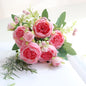 Premium Silk White Peony Artificial Flowers for Home Vase Decor