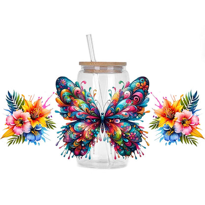Colorful Butterfly Cup Wrap Sticker 🦋✨