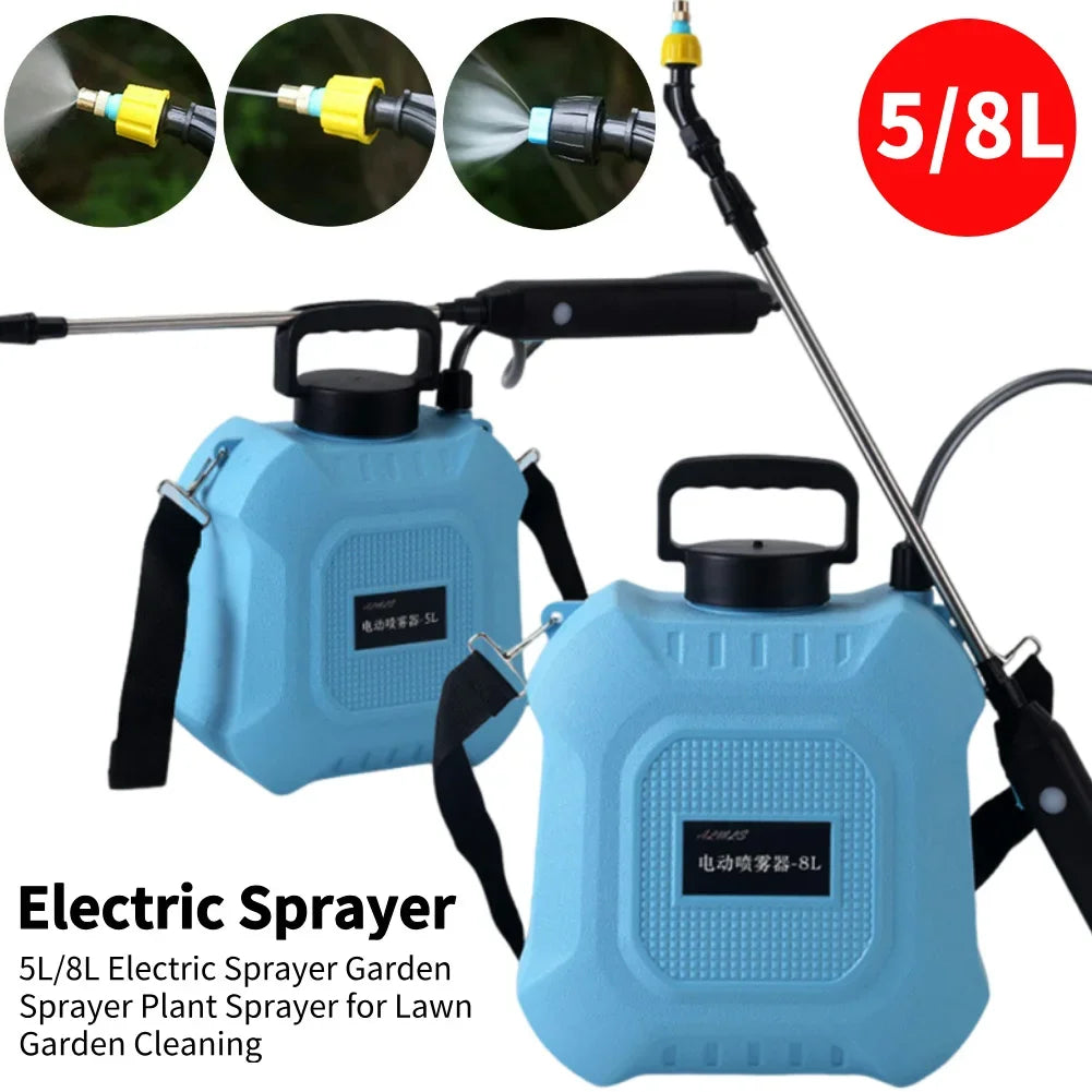 5/8L Battery Powered Sprayer with USB Rechargeable Handle and Retractable Wand Water Sprayer for Garden Lawn and Other Cleaning