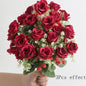 1/2/3Pcs Premium 30cm Silk Rose Artificial Flowers Bouquet