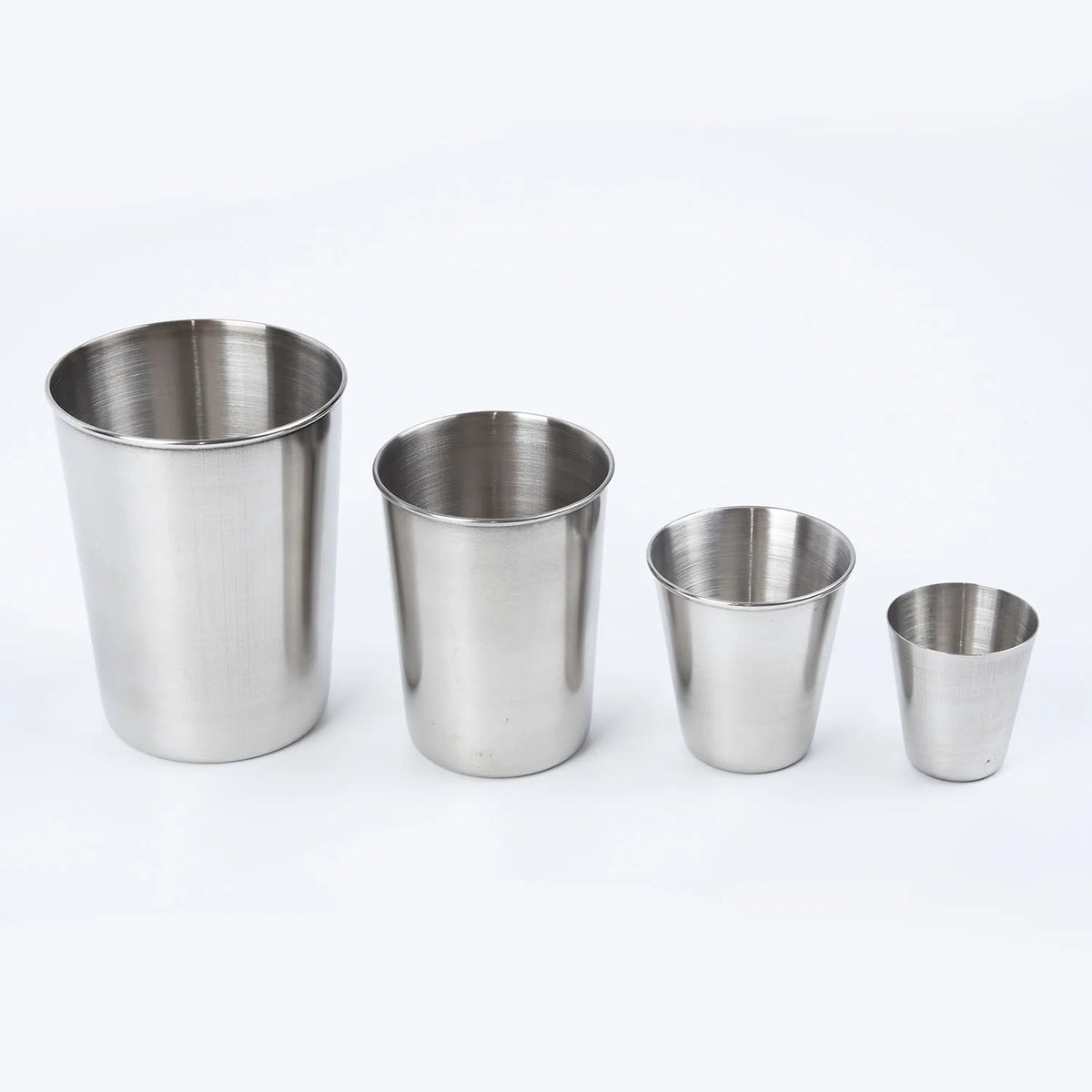 Stainless Steel Cup 30/70/180/320ml Beer Cola Milkshake Cup For Outdoor Practical Travel Bar Coffee Shop Polished Interior