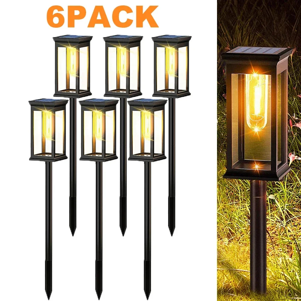 Solar Garden Lights LED Solar Pathway Lights Outdoor Waterproof Auto on/Off for Landscape  Yard Walkway Lawn Lighting Warm White