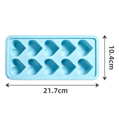 10-Hole Heart Silicone Ice Mold