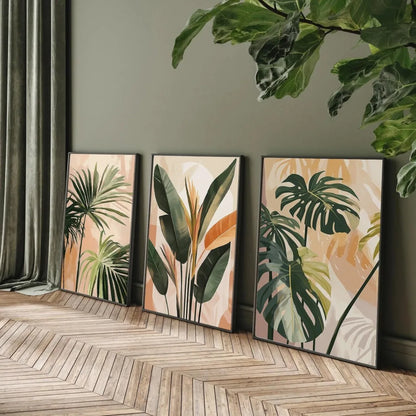 3pcs/set Vintage Palm Tree Canvas