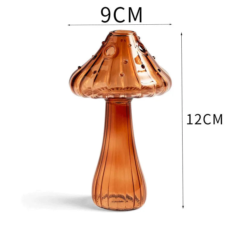 Mini Mushroom Glass Vase – Nordic Hydroponic Flower Decor