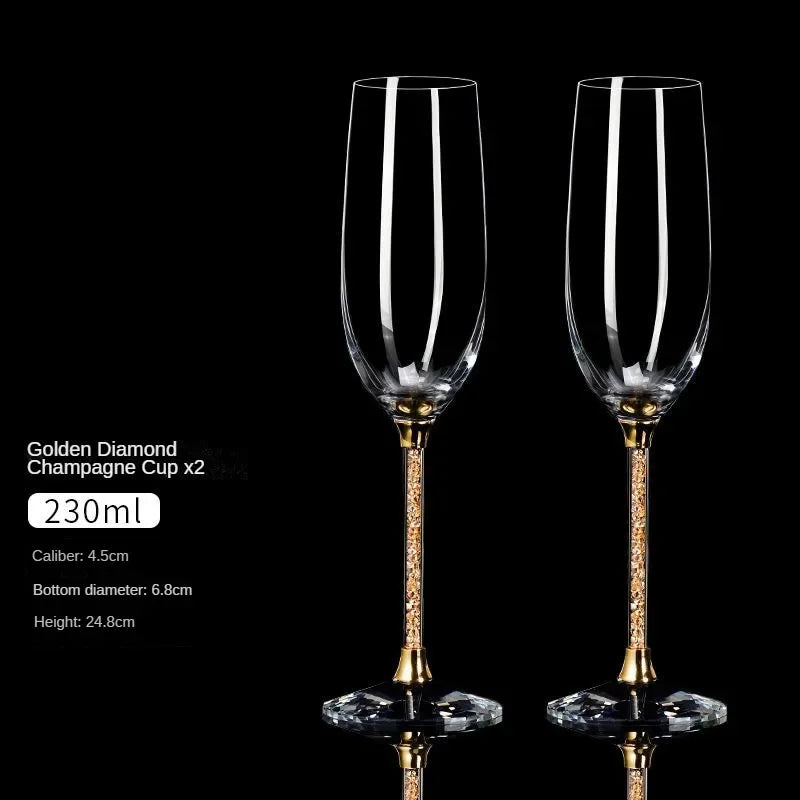 Handmade High Beauty Crystal Stemware Pair Cups for Couples