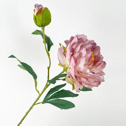 68cm Real-Touch Silk Peony Stem with 2 Blooming Heads