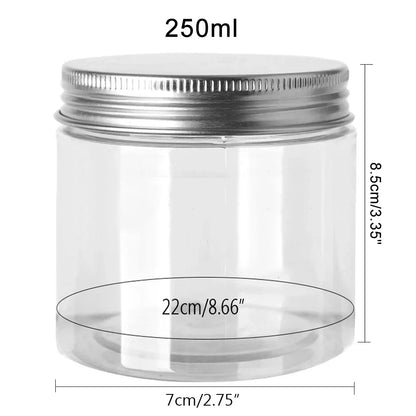 1/5/10pcs 20-250ml Aluminum Lid Jar,Storage Jars With Lids Aluminum Round Canister Empty Plastic Cosmetic Food Travel Bottle Pot