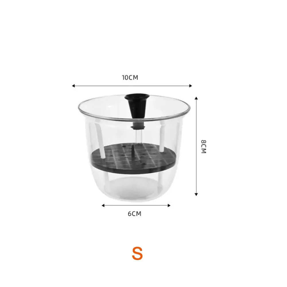 1pcs Transparent Self Watering Plant Pot Double Layer Plastic Flowerpot Automatic Water Absorption Self Watering Planter Pot