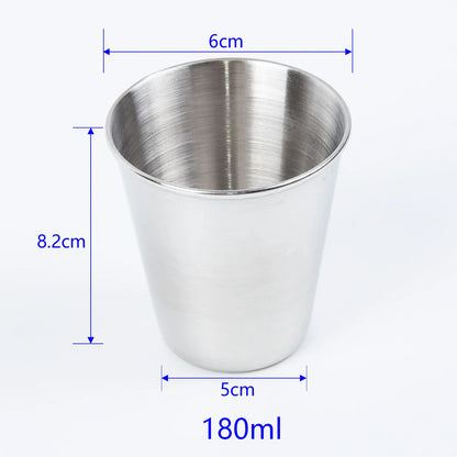 Stainless Steel Cup 30/70/180/320ml Beer Cola Milkshake Cup For Outdoor Practical Travel Bar Coffee Shop Polished Interior