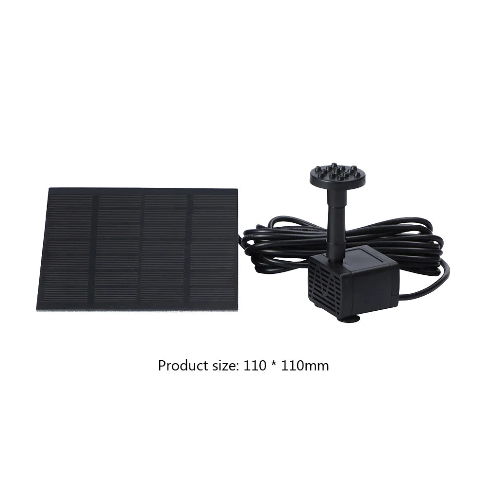 Solar Water Pond Pump Multifunctional with 6 Nozzles Hydroponics Submersible Pump Decorative Props for Pool Fountain Submersible
