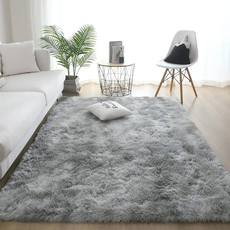VIKAMA White Fluffy Carpet  Living Room Decoration Thicken Bedroom Bedside Mats Non-slip Children&