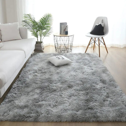 VIKAMA White Fluffy Carpet  Living Room Decoration Thicken Bedroom Bedside Mats Non-slip Children&