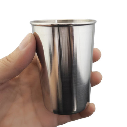 Stainless Steel Cup 30/70/180/320ml Beer Cola Milkshake Cup For Outdoor Practical Travel Bar Coffee Shop Polished Interior