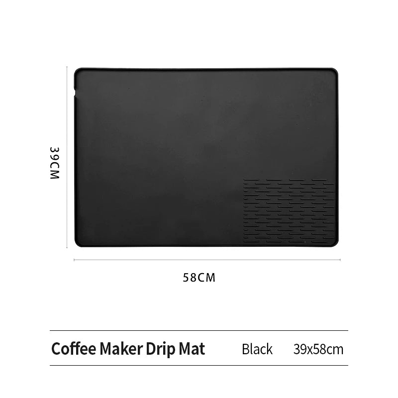 OANKR 2PCS Set 39X58cm Coffee Maker Pad and 25X20cm Espresso Tamping Mat Set, Anti-slip Mat for Kitchen Bar Counter Drain Tray