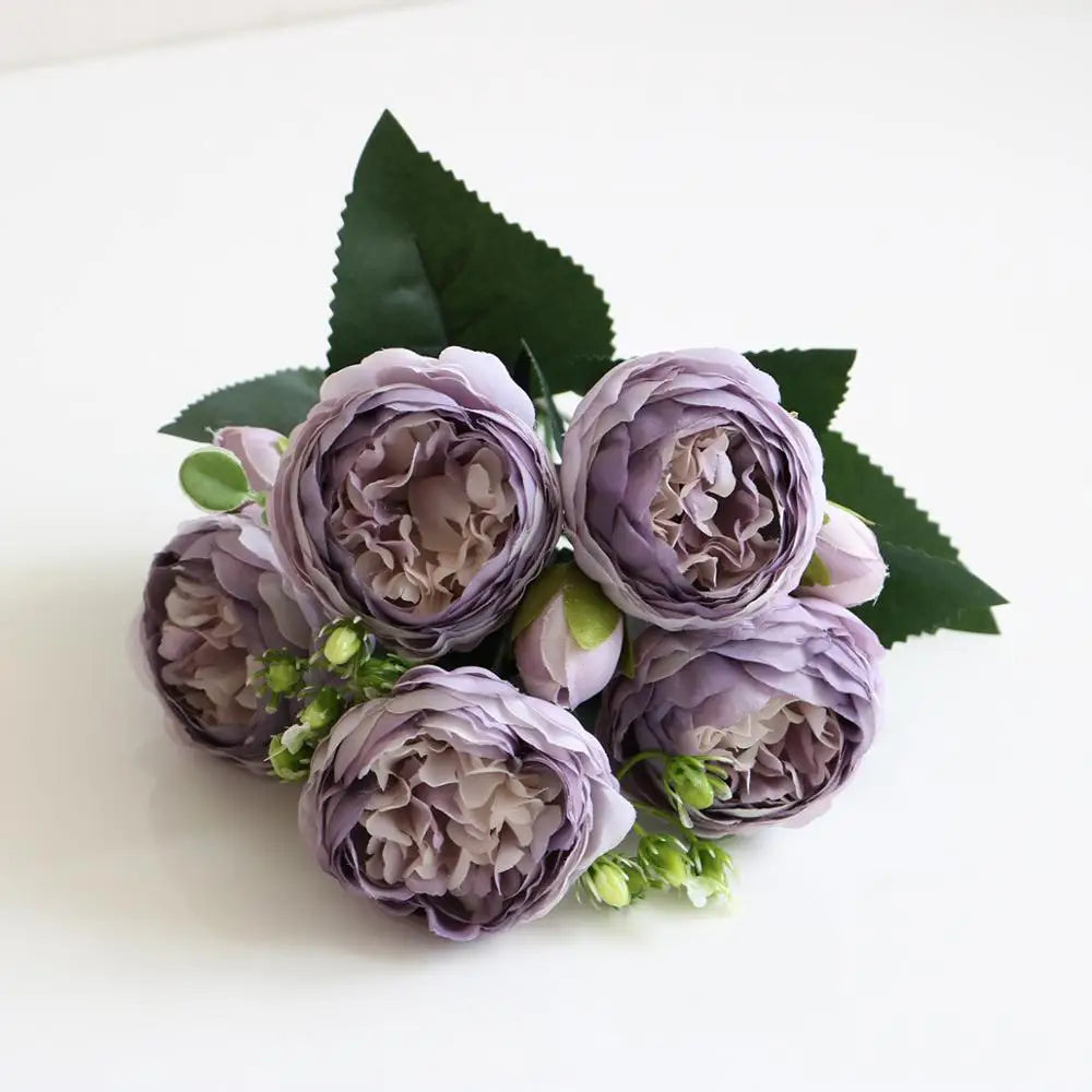 1 Bundle Premium Silk Peony & Rose Bouquet for Wedding Decor