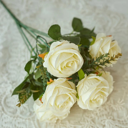30cm Premium Pink Silk Rose & Peony Cemetery Bouquet