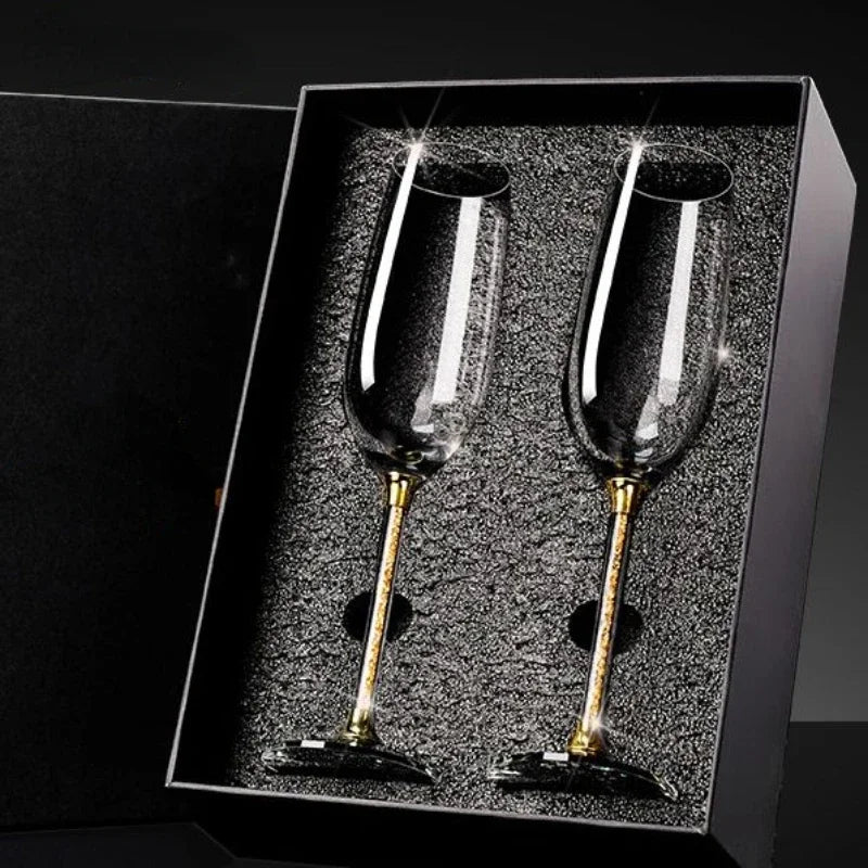 Handmade High Beauty Crystal Stemware Pair Cups for Couples