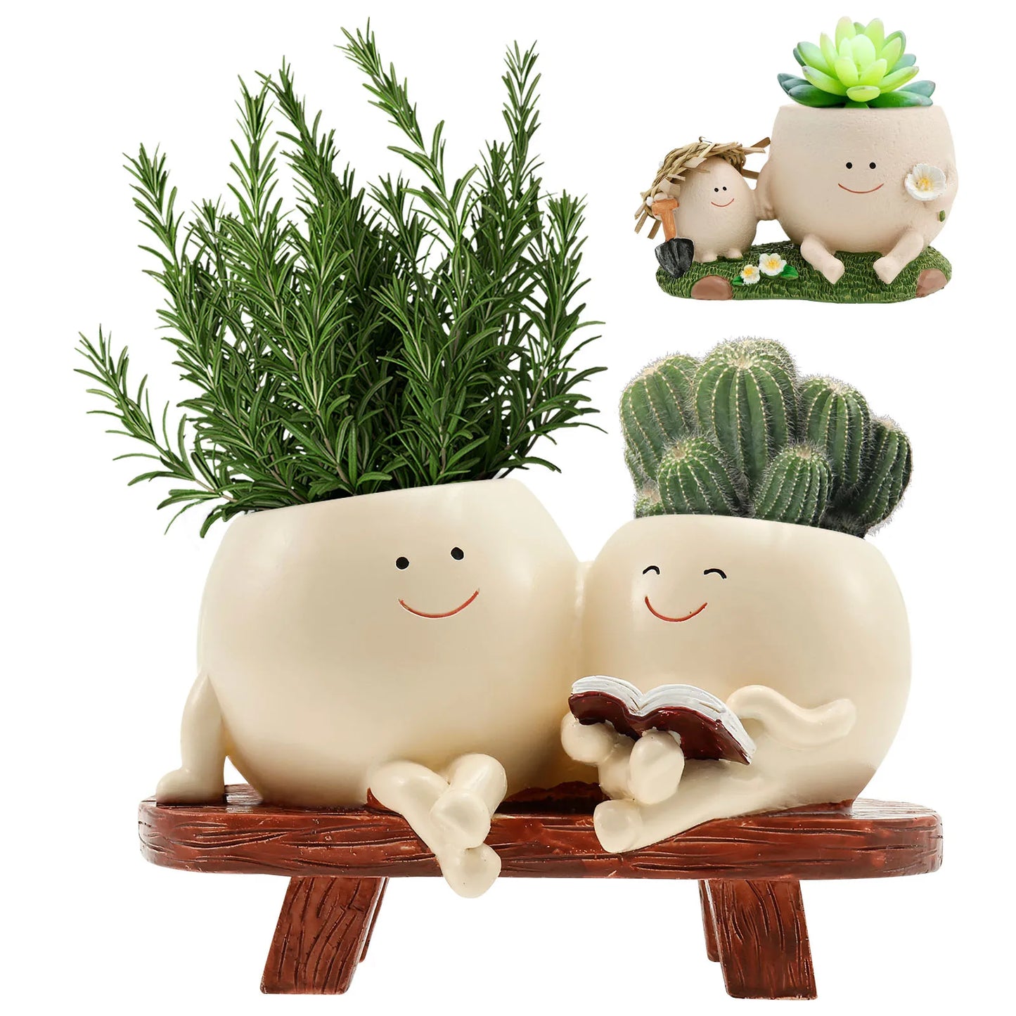 Cute Chair Smile Face Planter