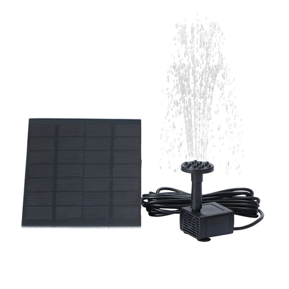 Solar Water Pond Pump Multifunctional with 6 Nozzles Hydroponics Submersible Pump Decorative Props for Pool Fountain Submersible