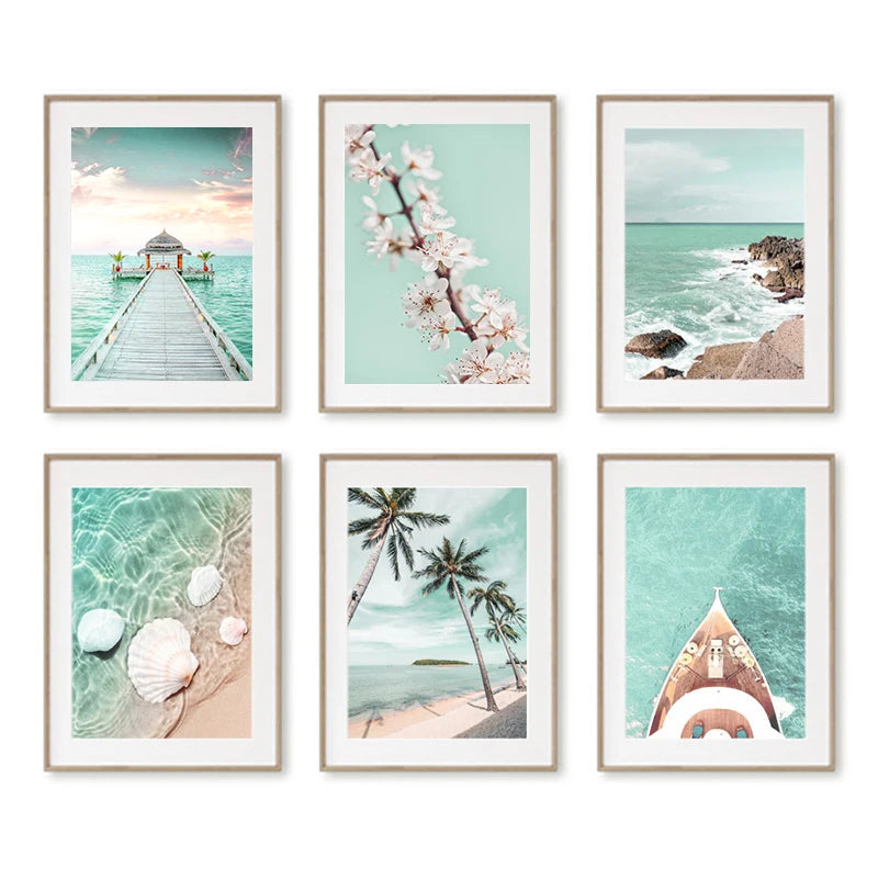 Turquoise Tropical Beach Canvas Wall Art 🌴🌊☀️