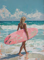 French Beach Vibes Canvas Print | Girly Tropical Wall Art