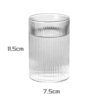Striped Glass Coffee Mug 300/400ml
