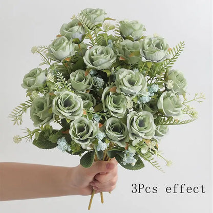 1/2/3Pcs Premium 30cm Silk Rose Artificial Flowers Bouquet