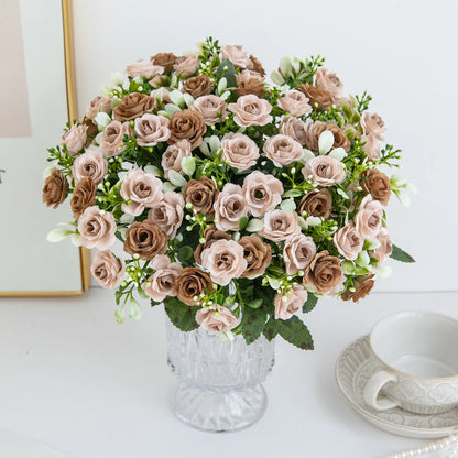 Silk Rose For Wedding arch Christmas Wreath Decoration Home Room bonsai Photography prop Valentine's Day Artificial Fake Flowers
