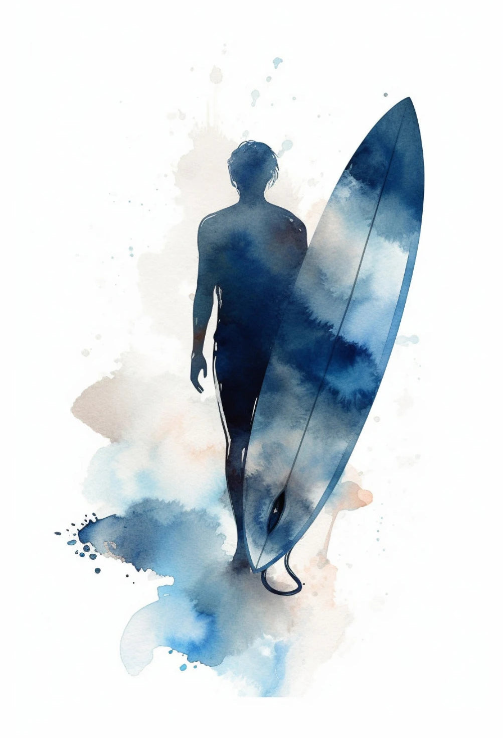 Watercolor Blue Coastal Sea Creatures Canvas Wall Art Posters