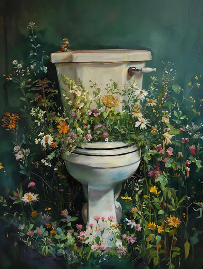 Retro Gothic Botanical Bathroom Wall Art 🖤🌿🦆