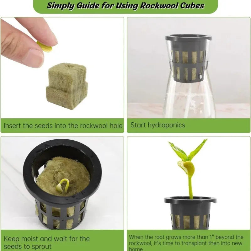 25x25x25mmSoilless Cultivation Seedling Pot Hydroponic Rockwool Plant Seed Germination Special Seedling Block50-100pcs