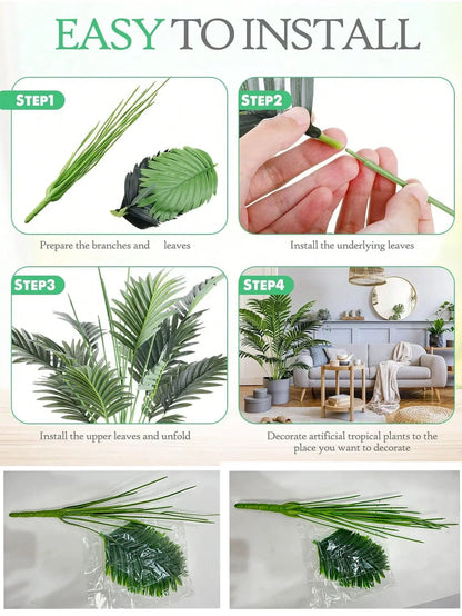 60-120cm Large Artificial Palm Tree – Realistic Tropical Green Plant Decor