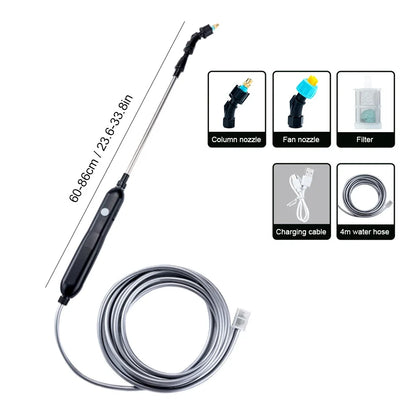 5/8L Battery Powered Sprayer with USB Rechargeable Handle and Retractable Wand Water Sprayer for Garden Lawn and Other Cleaning