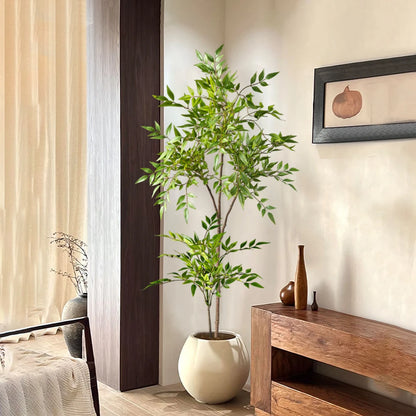 75-140cm Large Artificial Nandina Tree – Realistic Green Plant Decor