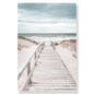 Tropical Beach Ocean Palm Tree & Banana Leaves Canvas Poster