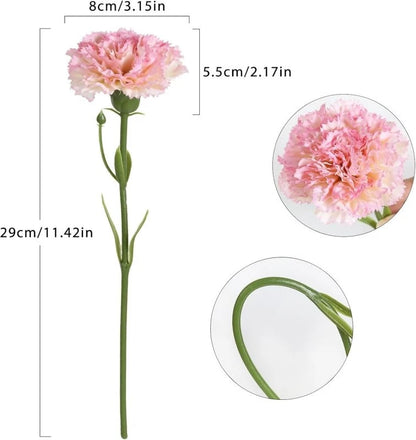 5/10PCS Premium Silk Artificial Carnation Bouquet for Weddings