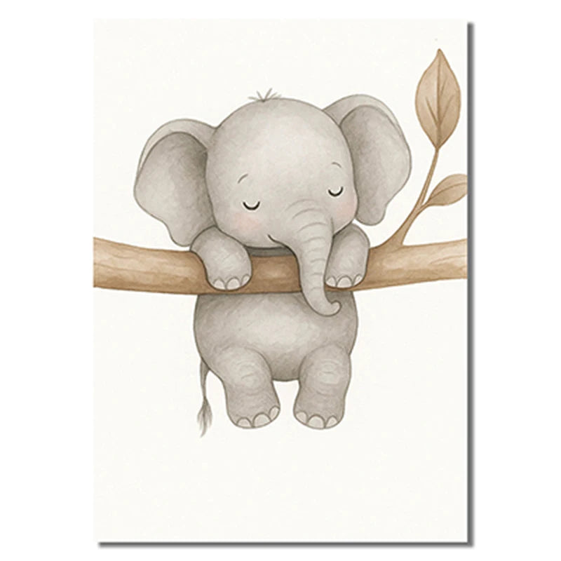 1/3pcs Cute Animal Wall Art Poster Elephant &amp; Giraffe Nursery Prints for Kids Room, Bedroom or Living Room Decor Gift Poster