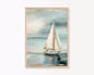 Nautical Sailboat Oil-Style Canvas Print | Retro Ocean Home Decor