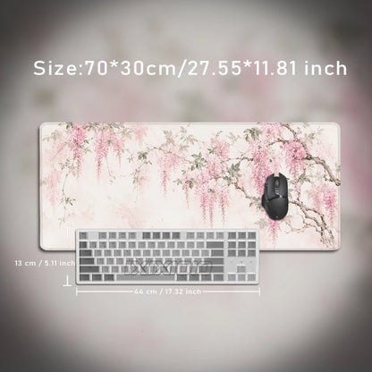 Mouse Pad Pink Flowers Gaming XL Home Computer New Mousepad XXL Desk Mats Office Natural Rubber Non-Slip Gaming laptop Table Mat