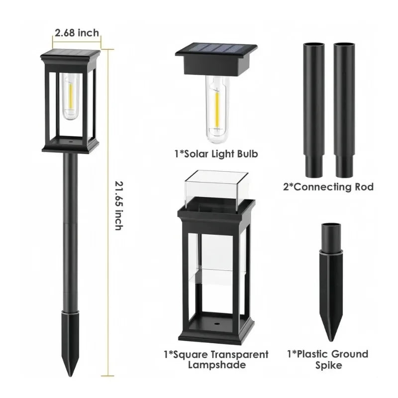 Solar Garden Lights LED Solar Pathway Lights Outdoor Waterproof Auto on/Off for Landscape  Yard Walkway Lawn Lighting Warm White