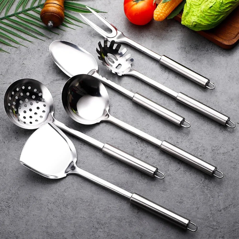 Stainless Steel Wok Spatula &amp; Ladle Set