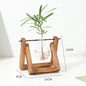 Wooden Frame Hydroponic Glass Vase – Retro Plant Decor