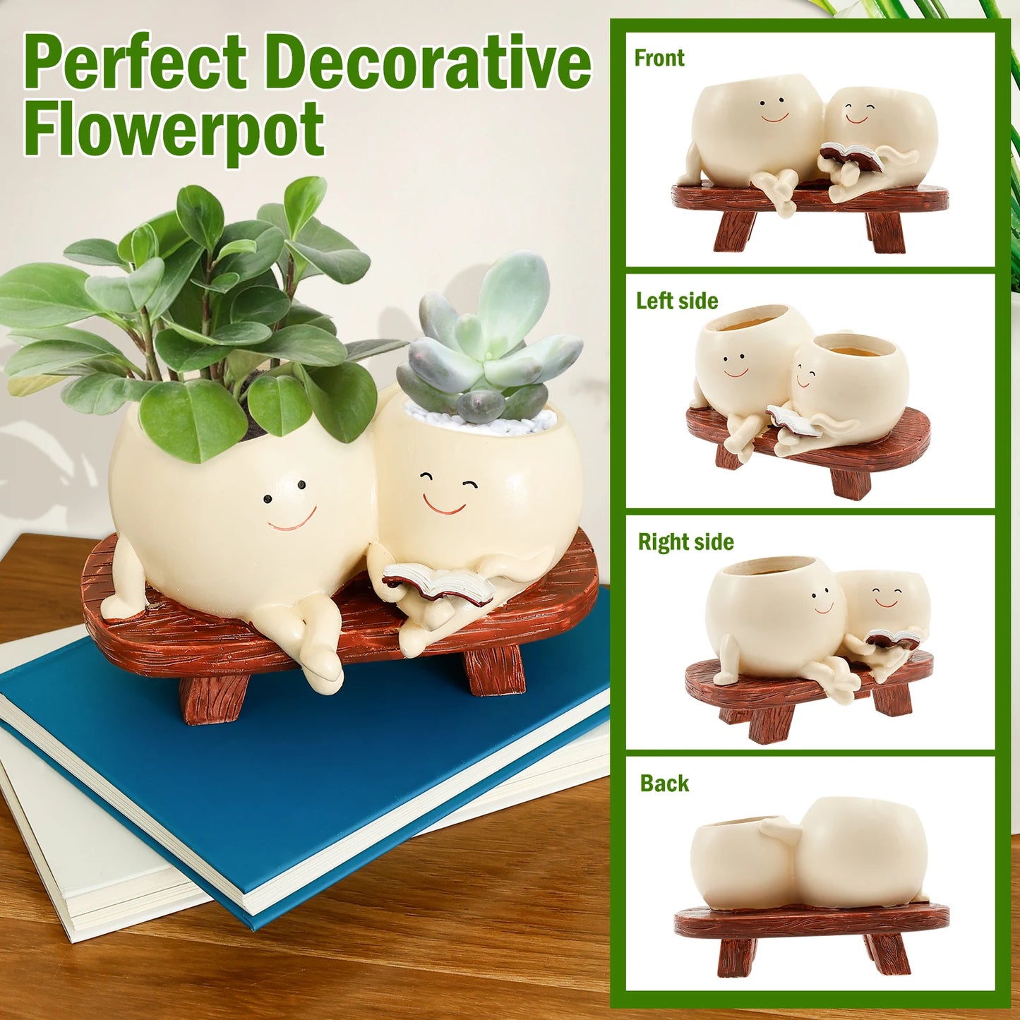 Cute Chair Smile Face Planter