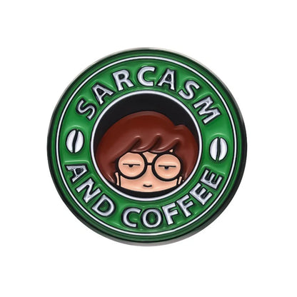 Coffee Maker Enamel Brooch Pin